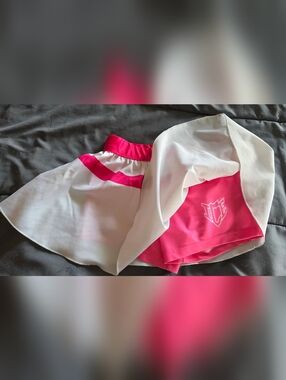 ICE Allstars White & Hot Pink Tennis Skirt with Built-in Shorts